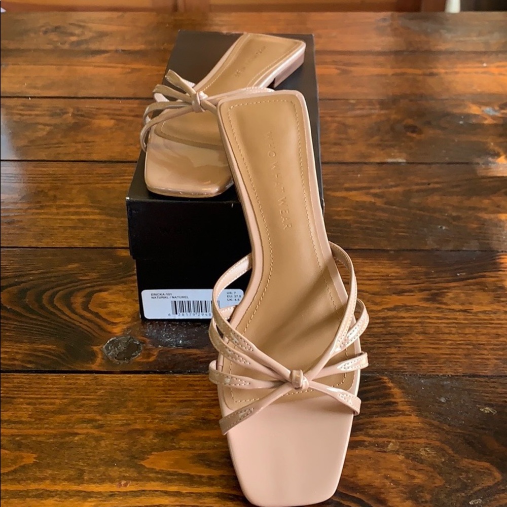 Who What Wear Natural Patent Leather Sandals